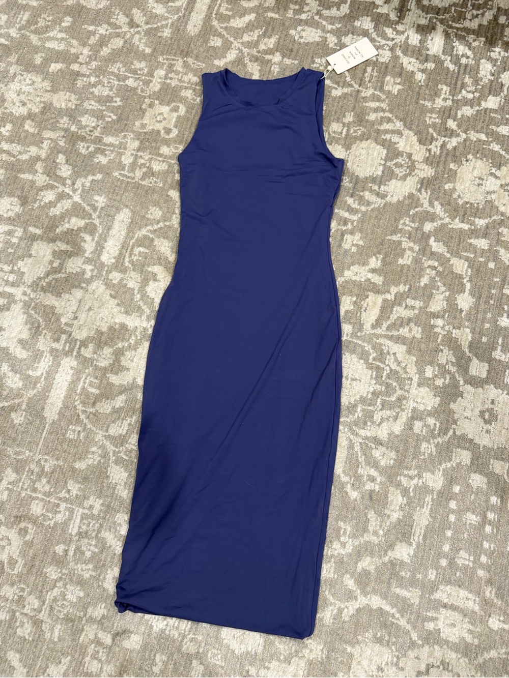 Vitality NWT Sleeveless Blue Bodycon Midi Dress Size small